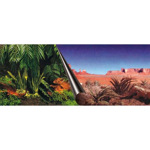 EBI OUTLET Pozadina za akvarije Jungle&Dessert, dvostrana, poster 120x50cm