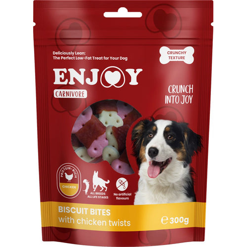 ENJOY Carnivore Biscuit Bites, keksi omotani piletinom, poslastica za pse, 300g