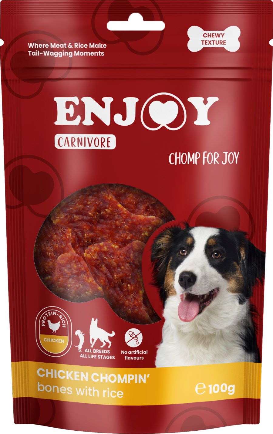 ENJOY Carnivore Chompin' Bones, piletina s rizom, zvakalica za pse
