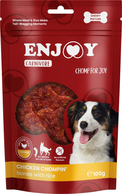 ENJOY Carnivore Chompin' Bones, piletina s rizom, zvakalica za pse
