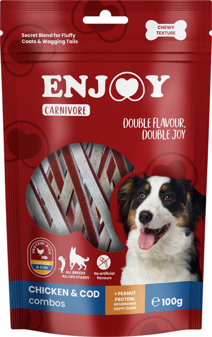 ENJOY Carnivore Combos, trakice piletine i bakalara, zvakalica za pse