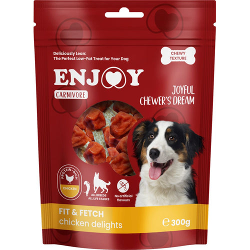 ENJOY Carnivore Fit&Fetch, piletina, zvakalica za pse, 300g
