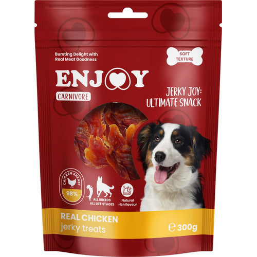 ENJOY Carnivore Jerky, susena piletina, poslastica za pse, 300g