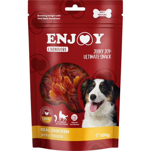 ENJOY Carnivore Jerky, susena piletina, poslastica za pse
