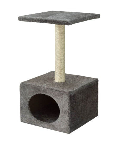 ENJOY Grebalica za macke Happy, s kucicom, 30x30x55 cm, siva