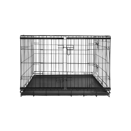 ENJOY Kavez za pse, metalni, sklopivi, s kliznim vratima, crni