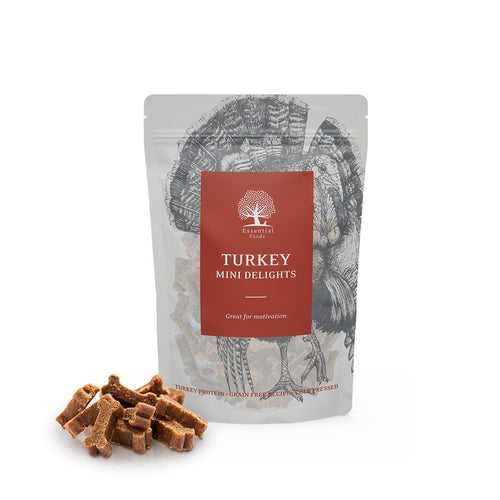 ESSENTIAL TURKEY MINI DELIGHTS, bez zitarica, poslastica, puretina, 100 g