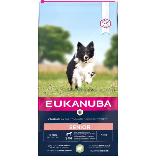 EUKANUBA SENIOR SMALL&MEDIUM Janjetina s rizom 12kg