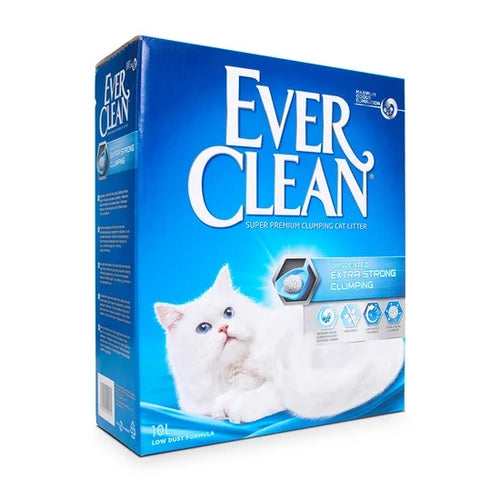 EVER CLEAN Extra Strong, grudajuci mineralni pijesak za macke, bezmirisni, 10l