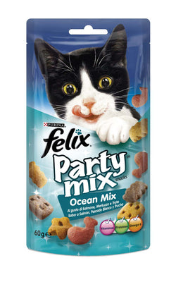 FELIX Party Mix Ocean, poslastica s okusom lososa i pastrve, 60g