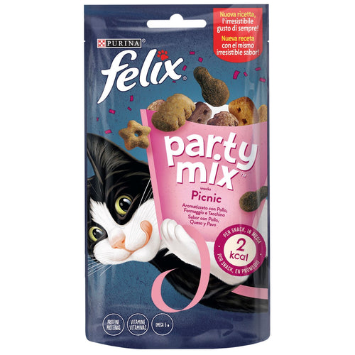 FELIX Party Mix Picnic, poslastica s piletinom i dodatkom puretine i sira, 60g