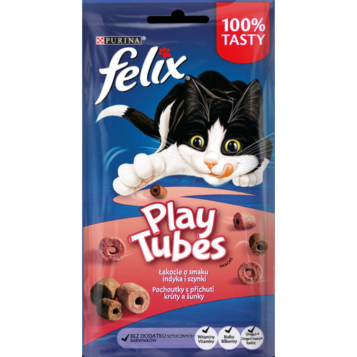 FELIX Play Tubes, poslastica s okusom puretine i sunke, 50g