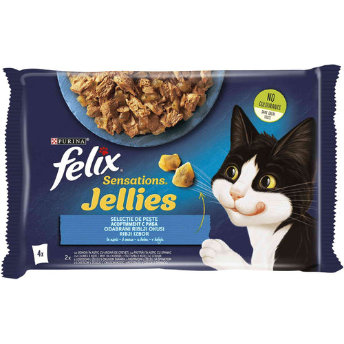 FELIX Sensations Jellies, riblji mix, multipack, 4x85g