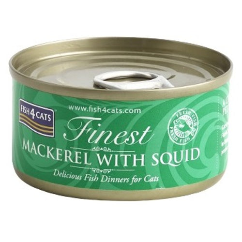 FISH4CATS Konzerva Skusa s lignjama 70g