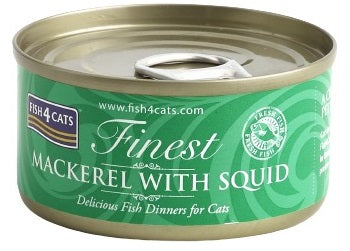 FISH4CATS Konzerva Skusa s lignjama 70g