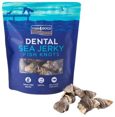 FISH4DOGS Dental Sea Jerky Knots, dentalna poslastica, koza bijele ribe, 100g
