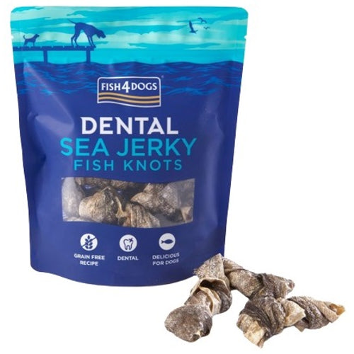 FISH4DOGS Dental Sea Jerky Knots, dentalna poslastica, koza bijele ribe, 100g