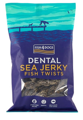 FISH4DOGS Dental Sea Jerky Twists, dentalna poslastica, koza bijele ribe, 500g