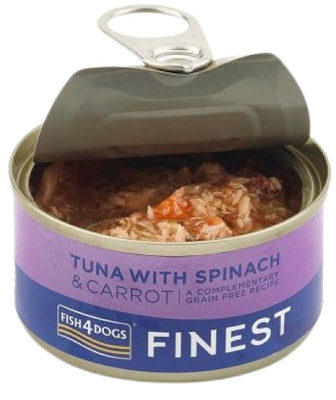 FISH4DOGS Finest, tunjevina s mrkvom i spinatom, bez zitarica, 85g