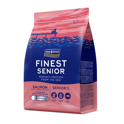 FISH4DOGS Finest Large SENIOR, Losos i batat, bez zitarica, 1,5kg