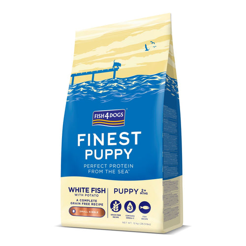 FISH4DOGS Finest Small PUPPY, bijela riba i krumpir, bez zitarica, 12kg