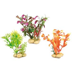 FLAMINGO Akvarijsko bilje s postoljem S, plastika, razno, 5x10 cm