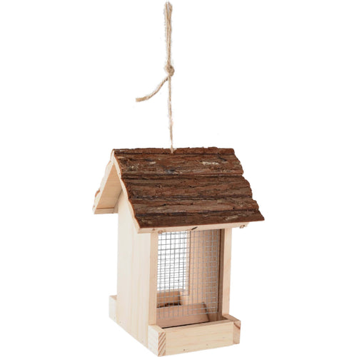 FLAMINGO Hranilica za vanjske ptice Friso, drvena, smeđa, 16x16x23,5cm