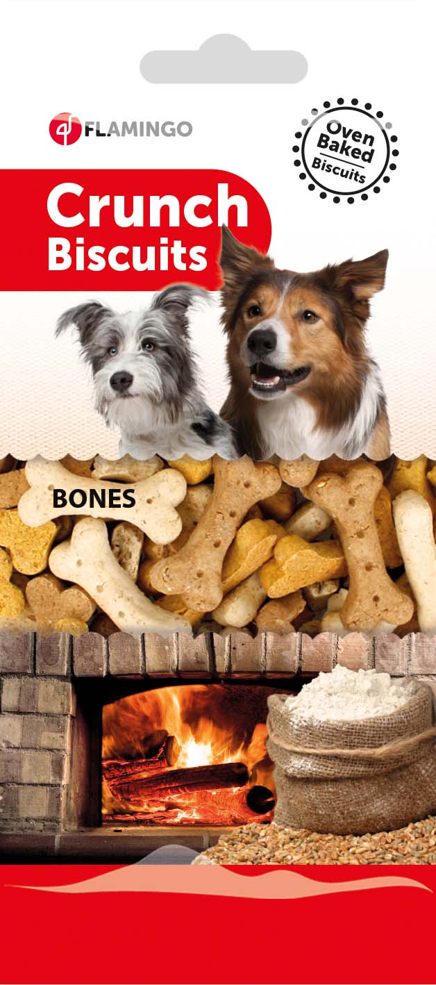 FLAMINGO Hrskavi biskviti za pse Bones 500g