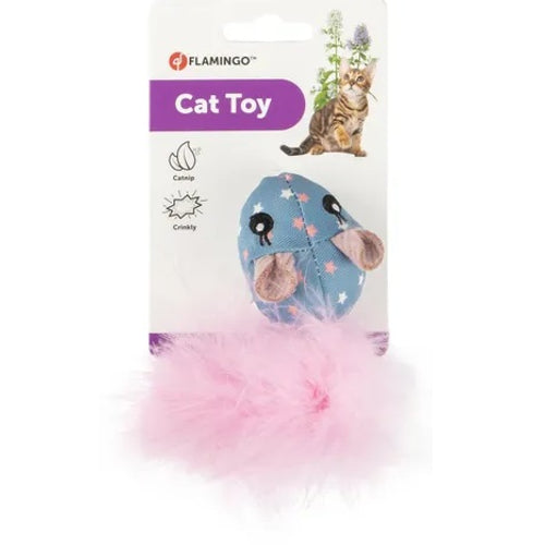 FLAMINGO Igracka za macke Winny Mis, s catnipom i perjem, suskava, 14cm