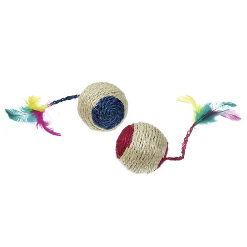 FLAMINGO Loptica Sisal sa zvoncicem i macjom metvicom, 6cm, razne boje