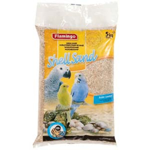 FLAMINGO Pijesak za ptice sa skoljkama i mirisom anisa, smeđi 5 kg