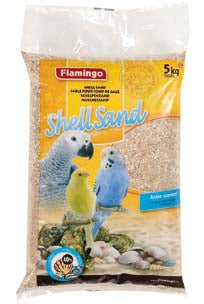 FLAMINGO Pijesak za ptice sa skoljkama i mirisom anisa, smeđi 5 kg