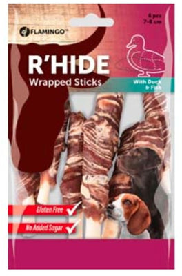 FLAMINGO RHide Wrapped Sticks, zvakalica pacetina s bakalarom, 6kom, 85g