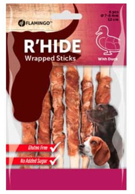 FLAMINGO RHide Wrapped Sticks, zvakalica s pacetinom, 6kom