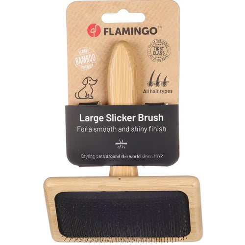 FLAMINGO Slicker cetka od bambusa Babu, L - 16x12,2x4cm