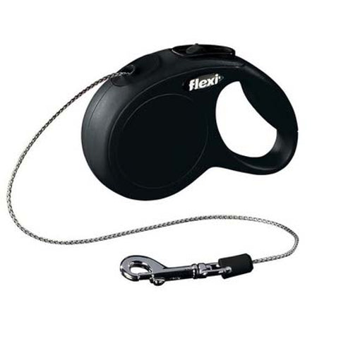 FLEXI Vodilica na regulaciju New Classic, zica Small, 5m, do 12kg, crna