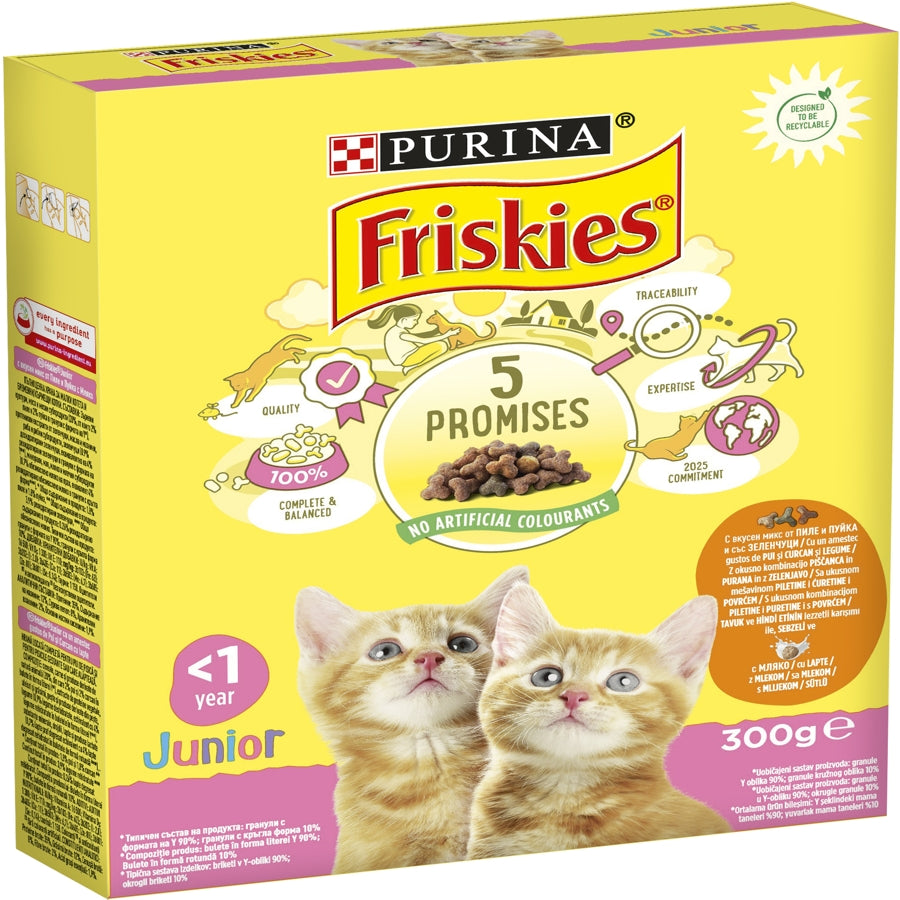 FRISKIES JUNIOR, ukusna kombinacija piletine i puretine, s mlijekom