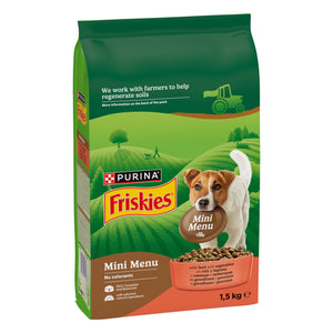FRISKIES Mini Menu, s mesom i dodanim povrcem, 1,5kg