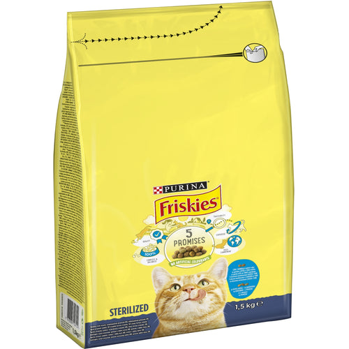 FRISKIES Sterilized, ukusna kombinacija lososa i tune, s povrcem, 1,5kg