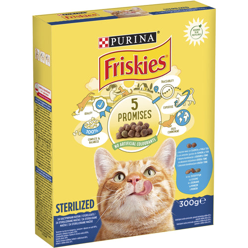 FRISKIES Sterilized, ukusna kombinacija lososa i tune, s povrcem, 300g