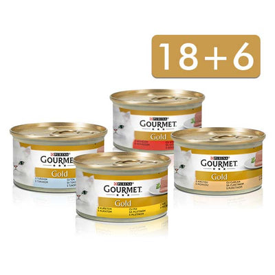 GOURMET Gold konzerve s tunom mousse 85g 18 + 6 BONUS