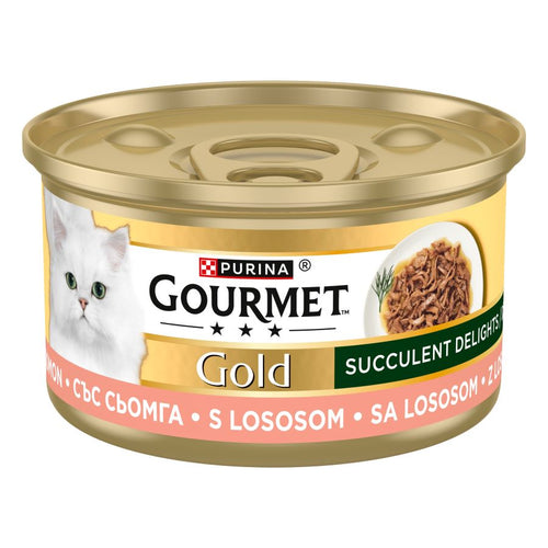 GOURMET Gold Succulent Delights, komadici s lososom u umaku, 85g