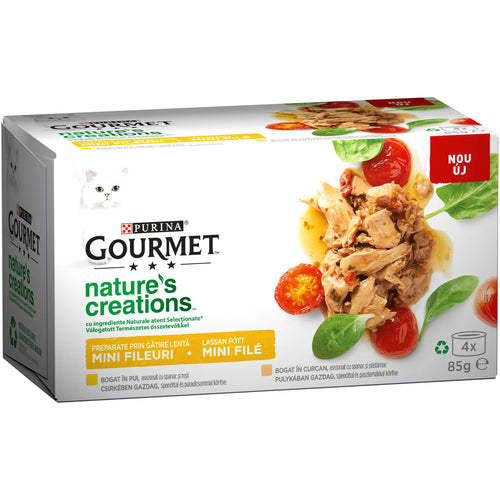 GOURMET Nature'a creation Multipack, mini fileti piletina i puretina 4x85