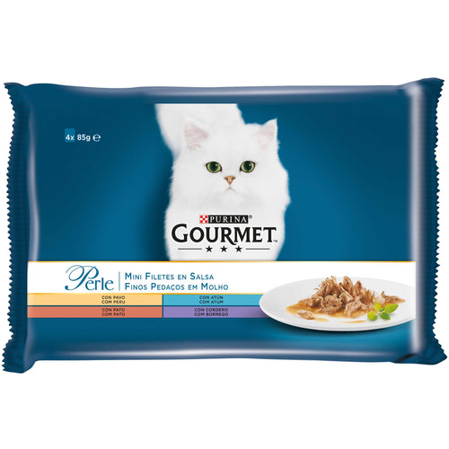 GOURMET Perle Mini fileti  s puret., pacet., janjetinom i tunom, u umaku, 4x85g