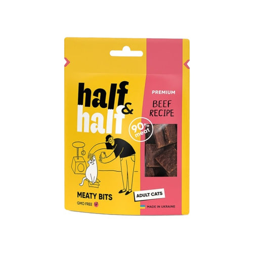 HALF&HALF Meaty Bits, kockice govedine, poslastica za macke, 50g