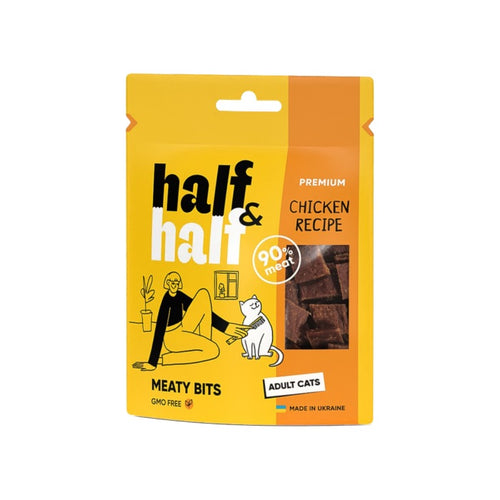 HALF&HALF Meaty Bits, kockice piletine, poslastica za macke, 50g