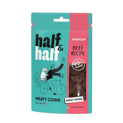 HALF&HALF Meaty Coins, medaljoni govedine, poslastica za pse, 100g
