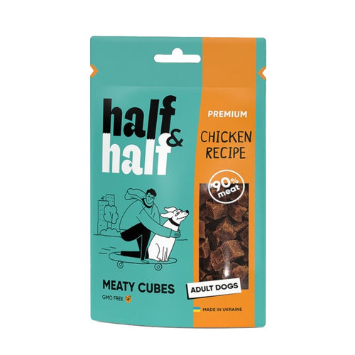HALF&HALF Meaty Cubes, kockice piletine, poslastica za pse, 100g