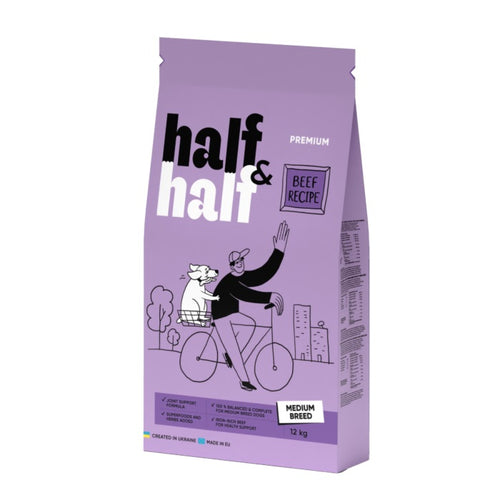HALF&HALF Medium Breed, govedina, hrana za pse srednjih pasmina (10-25kg), 12kg