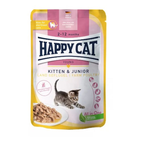 HAPPY CAT SUPREME Vrecica KITTEN&JUNIOR, s peradi u umaku, 85g